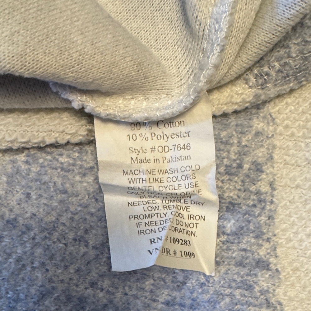 Ocean Drive Light Blue and Cream Striped Hoodie - Picture 4 of 4